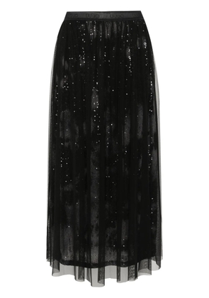 LIU JO sequin-detail tulle midi skirt - Black