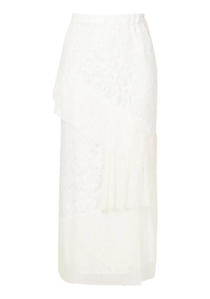 Lethicia Bronstein corded-lace midi skirt - White