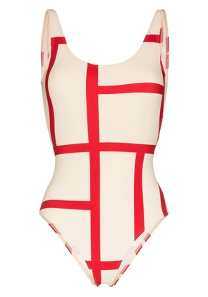 TOTEME monogram-print swimsuit - Red