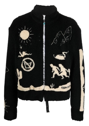 4SDESIGNS graphic-print textured jacket - Black