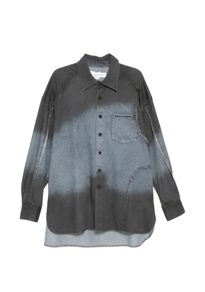 Feng Chen Wang gradient-effect fringed shirt - Black
