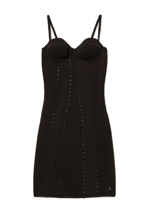 TWINSET rhinestones-embellishment mini dress - Black