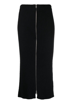 Jil Sander ribbed-knit cotton pencil skirt - Black