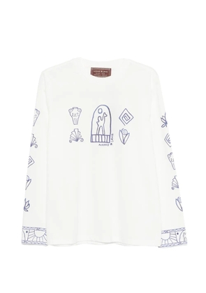 ALEMAIS graphic print long-sleeved top - White