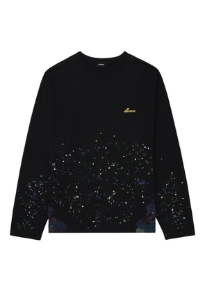 We11done paint-splatter long-sleeved T-shirt - Black