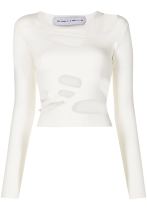 Gloria Coelho cut-out long-sleeve T-shirt - White