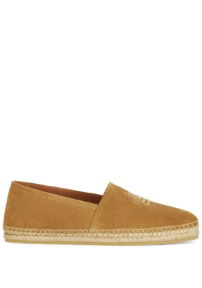 ETRO logo-embroidered suede espadrilles - Brown