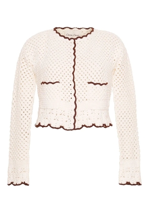 Cara Cara crochet scallop-trim cardigan - Neutrals