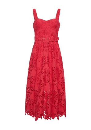 Cara Cara Calypso eyelet-detail midi dress - Red
