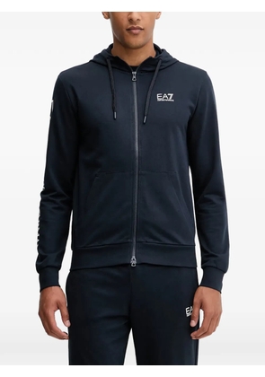 Ea7 Emporio Armani logo-print zip-up hoodie - Blue