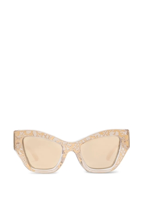 Dolce & Gabbana Eyewear DG lace pattern cat-eye sunglasses - Gold