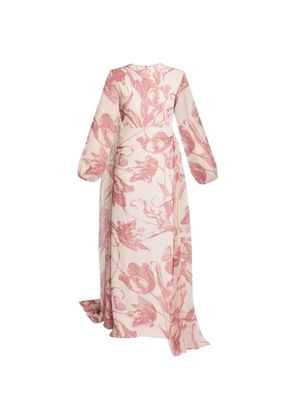 ERDEM floral-print silk gown - Neutrals
