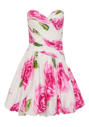 Aje Olea floral strapless mini dress - White