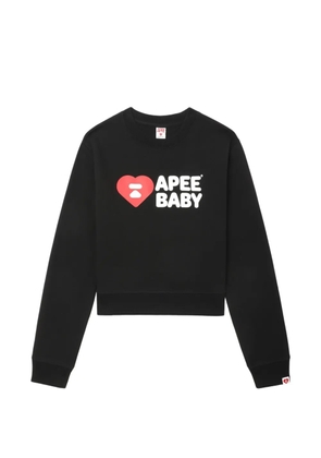 A BATHING APE® cropped logo sweatshirt - Black