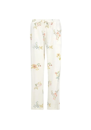 PIP STUDIO drawstring floral trousers - White