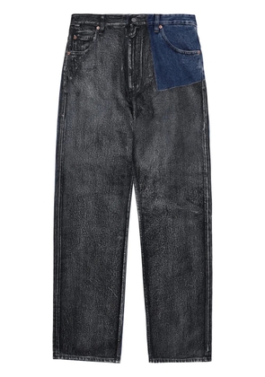 MM6 Maison Margiela panelled mid-rise straight-leg jeans - Grey