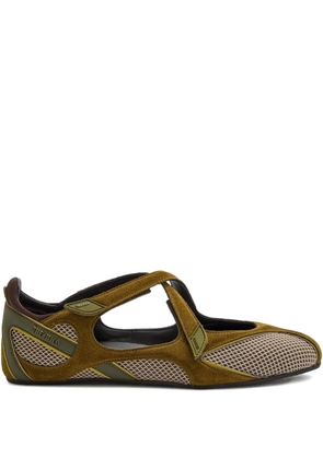 The Attico Floor 01 cross-strap ballet flats - Green