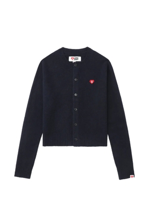 A BATHING APE® heart-badge buttoned cardigan - Blue