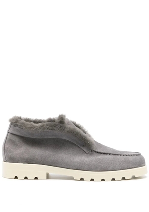 Santoni fur-trim suede desert boots - Grey