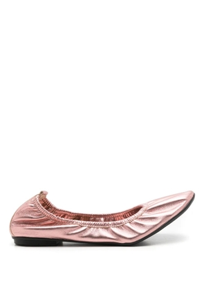 Sarah Chofakian Julia metallic ballerina shoes - Pink