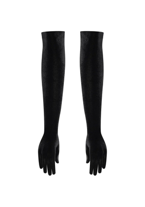 Maison Close velvet-effect opera gloves - Black