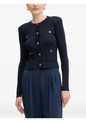 GUESS USA ribbed button-embellished cardigan - Blue