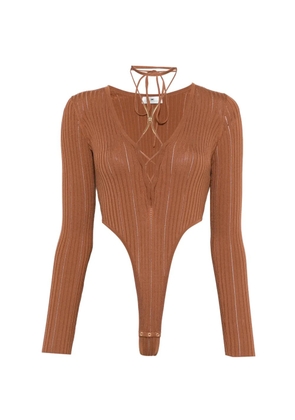 Elisabetta Franchi V-neck bodysuit - Brown