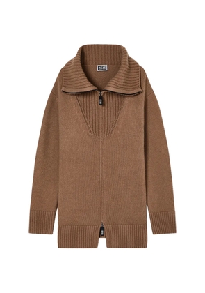 Giorgio Armani wide-collar cardigan - Brown