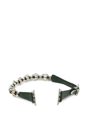 Toga ring detail leather watch strap - Green