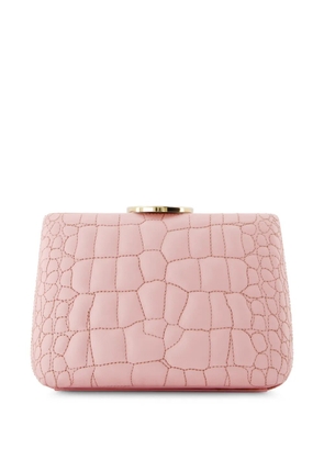 Giambattista Valli embossed-leather clutch bag - Pink
