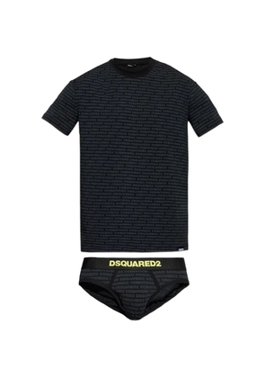 DSQUARED2 logo-print T-shirt and briefs set - Black