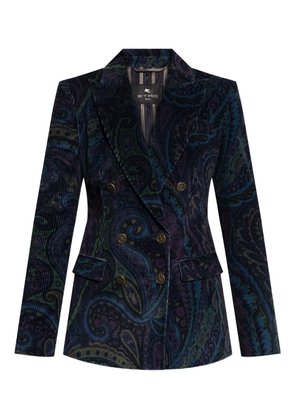ETRO corduroy double-breasted blazer - Blue