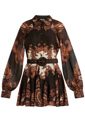 Hemant And Nandita paisley-print mini dress - Brown