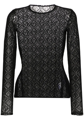 Marine Serre Moon Diamant-jacquard top - Black