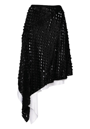 Helmut Lang hole-punched scarf hem skirt - Black