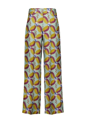 PAULA floral-print pleated trousers - Green