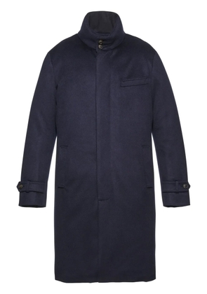 Norwegian Wool single-breasted cashmere coat - Blue