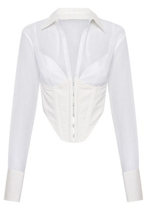 Dion Lee Grid sheer corset shirt - White