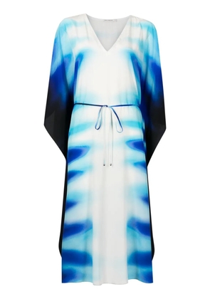 Lenny Niemeyer graphic-print silk beach dress - Blue