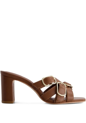 Bernardo Bernardo 1946 80mm Bea double-buckle slide sandals - Brown
