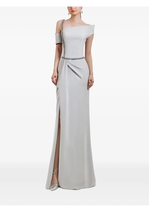 Gemy Maalouf asymmetrical neckline maxi dress - Grey