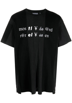 Mostly Heard Rarely Seen text print cottonT-shirt - Black
