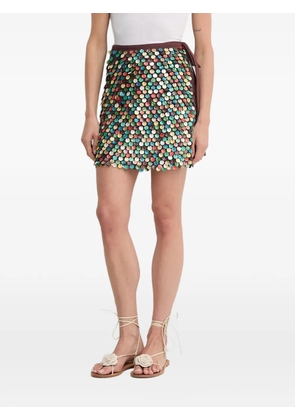 NEVER FULLY DRESSED sequin embellished short skirt - Brown