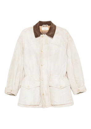 6397 corduroy-collar jacket - Neutrals