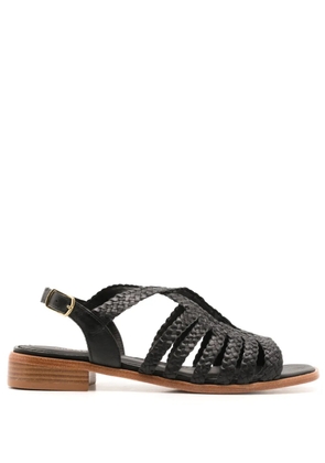Sarah Chofakian Le Marais woven leather sandals - Black