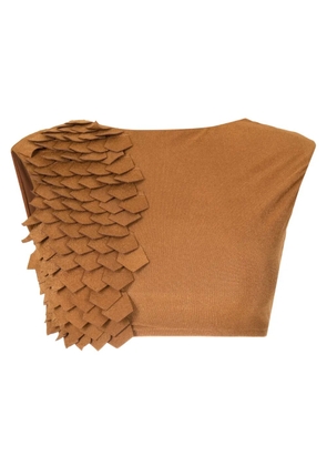 Lenny Niemeyer scales-appliqué textured bikini top - Brown