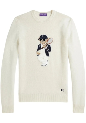 Ralph Lauren Purple Label Polo Pony-appliqué jumper - White