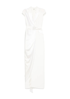 SILK LOVE & LACE asymmetric dress - White