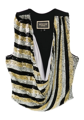 MITILIANE COUTURE sequined striped top - Grey