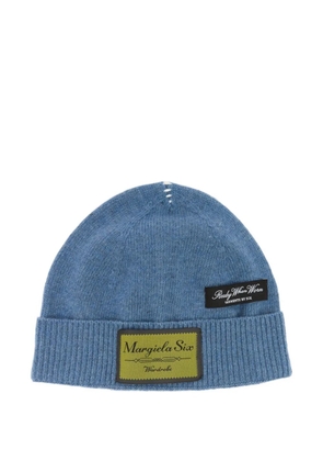 MM6 Maison Margiela logo-patch beanie - Blue
